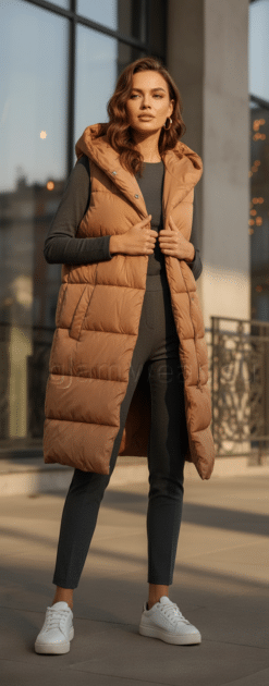 Alternative view of Aniston CASUAL pikem tepitud vest PRUUN 75158810-UXR