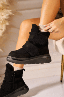 Mustad sooja voodriga poolsaapad 25813-UXW-MUST