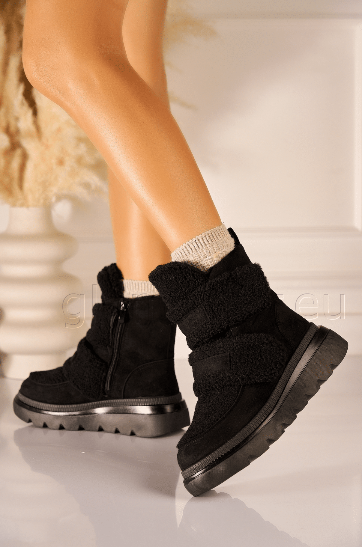 Mustad sooja voodriga poolsaapad 25813-UXW-MUST - Image 3