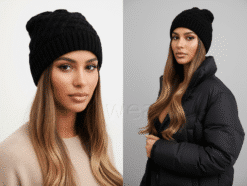 Alternative view of Must villasisaldusega kootud talvemüts naistele 430-UXS-MUST