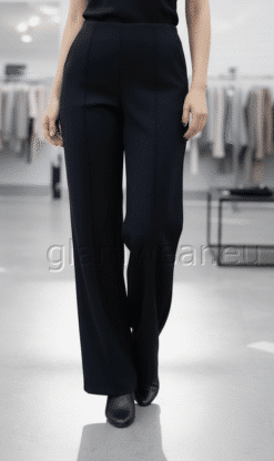 Viisakad sirge lõikega trimmivad ülaosaga kontoripüksid 0847424-UXA-MUST