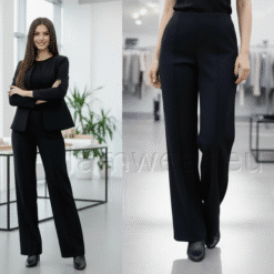 Alternative view of Viisakad sirge lõikega trimmivad ülaosaga kontoripüksid 0847424-UXA-MUST