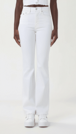 Tommy Jeans valged kõrge pihaosaga alt laieneva lõikega teksapüksid 18333-UXR