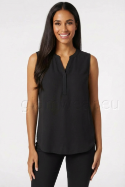 Janina lihtne Y kaelusega viskoospluus 1199315-UXK-MUST