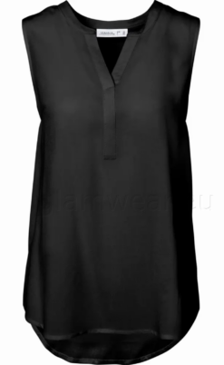 Alternative view of Janina lihtne Y kaelusega viskoospluus 1199315-UXK-MUST