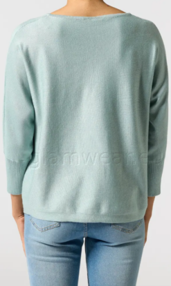 Alternative view of Janina peenekoeline kolmveerand varrukatega nahkhiirelõikeline kampsun mint 1208973-UXK-MINT