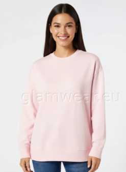 Janina klassikaline ja lihtne ümara kaelusega dressipluus naistele roosa 1211947-UXK-ROOS