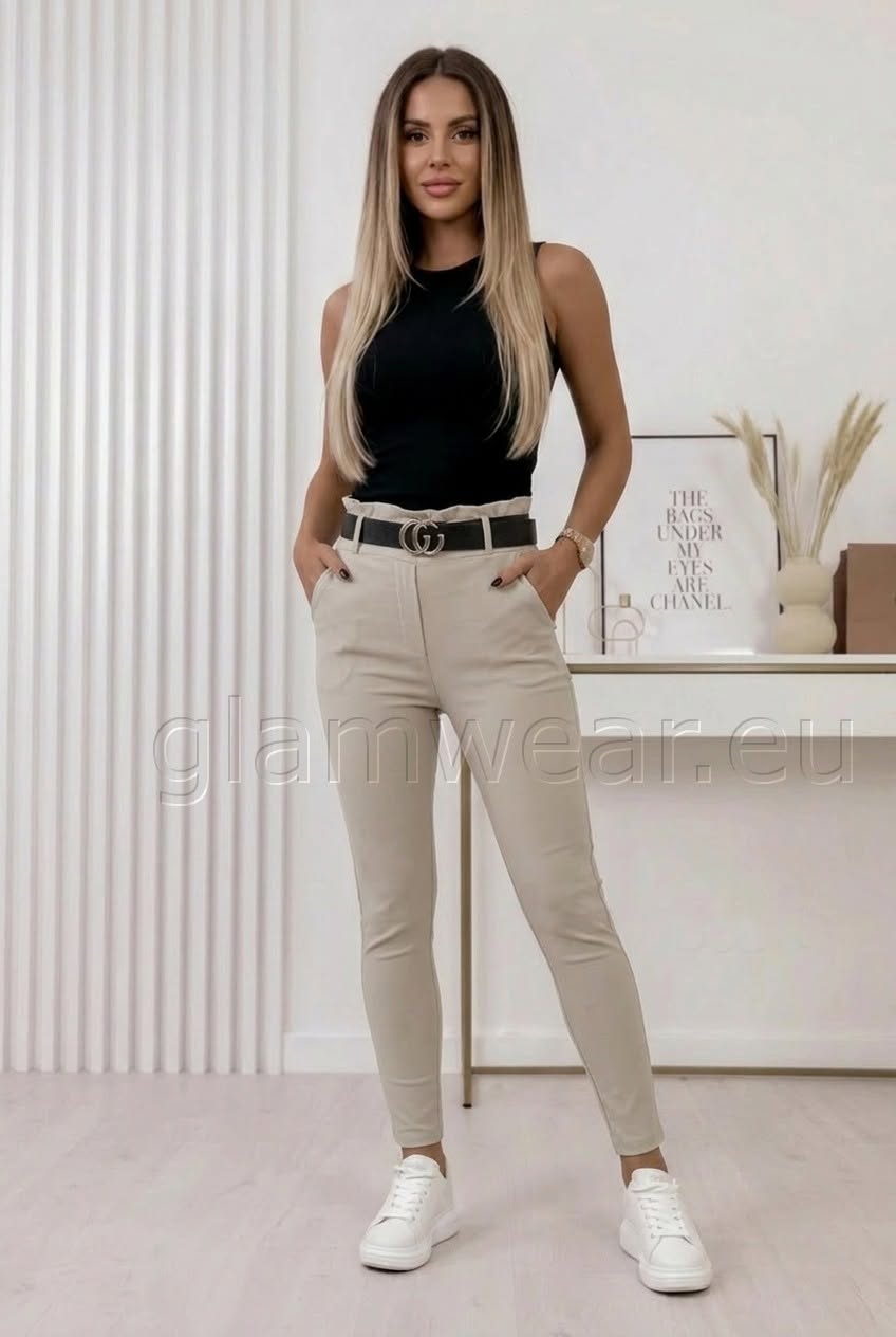 Soliidsed poolpikad stretšid püksid BEEZ 257944-UXA-BEEZ - Image 4