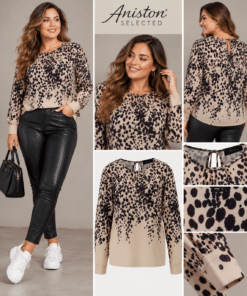 Aniston efektse mustriga kreppkangast pluus 58366611-UXR