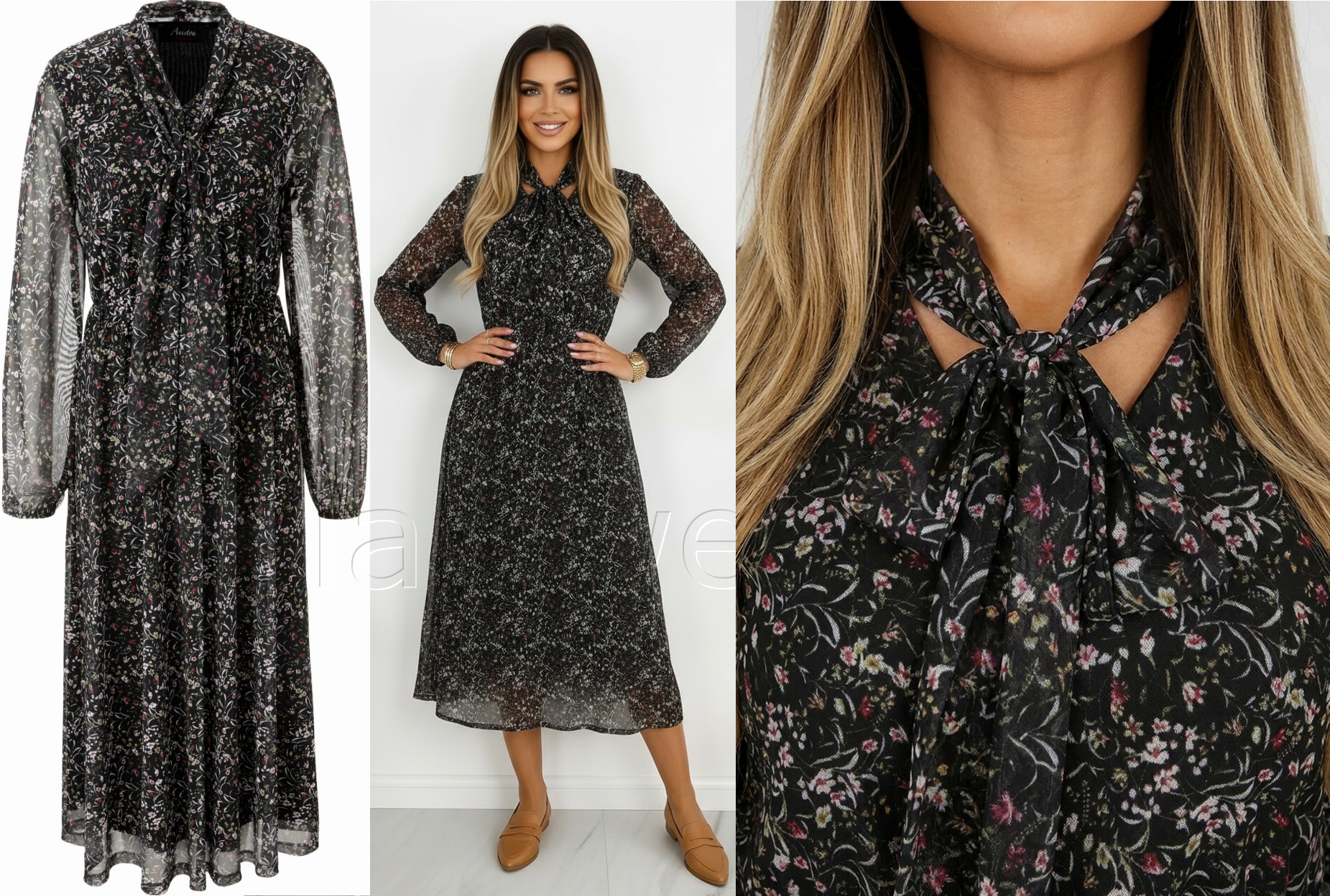 Aniston Casual šifoonkangast midi kleit 14199137-UXR - Pilt 3
