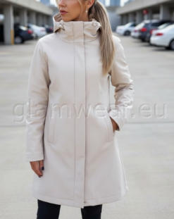 Mugav beež kapuutsiga softshell parka 010101-UXF-BEEZ