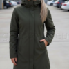 Mugav khaki kapuutsiga softshell parka 010101-UXF-KHAK