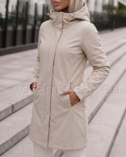 Alternative view of Mugav beež kapuutsiga softshell parka 010101-UXF-BEEZ