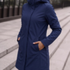 Mugav tumesinine kapuutsiga softshell parka 010101-UXF-TSIN
