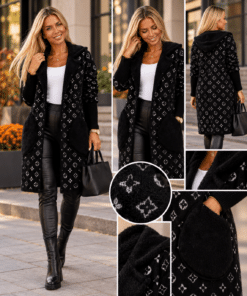 Pehme soe ja mugav alpaka mantel MUST 2365025-UXA-MUST
