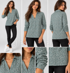 Alternative view of Aniston paisley mustriga särkpluus 49365825-UXR