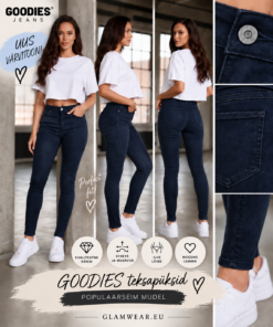 GOODIES tumesinised stretšid kõrge pihaosaga teksapüksid 552-UXP-TSIN - 38